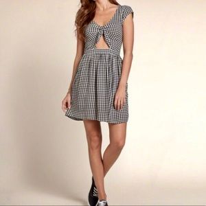 Hollister Gingham cut out dress